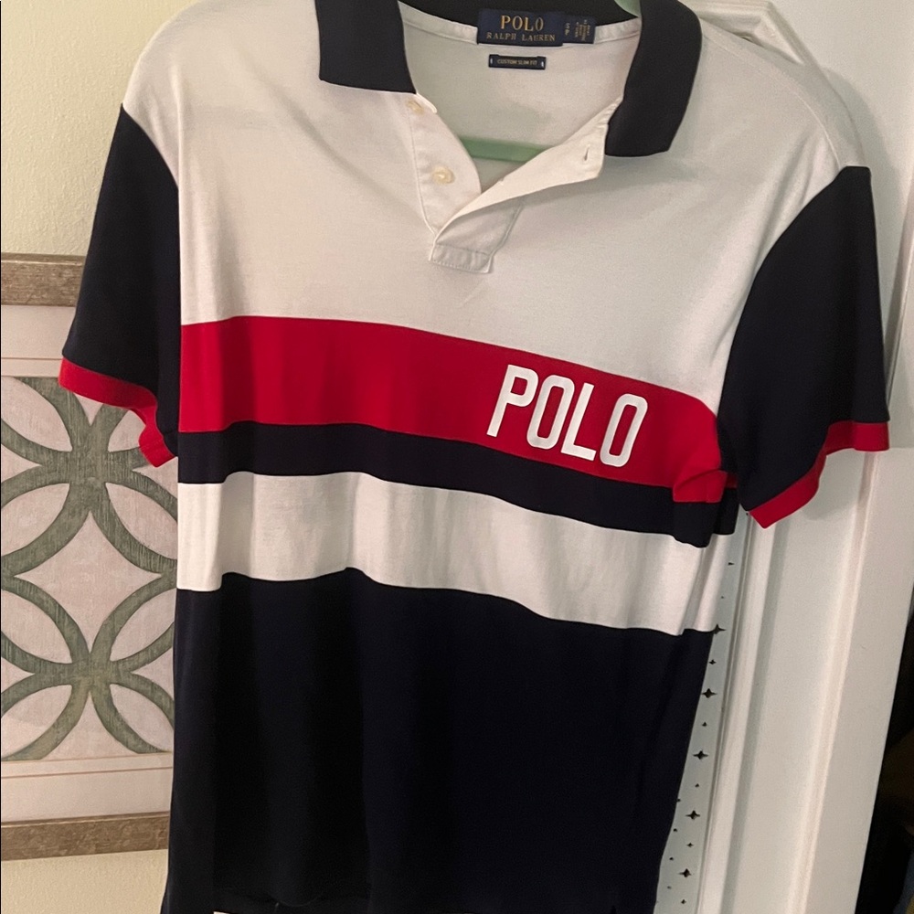 Polo by Ralph Lauren Men's Striped Polo Shirt - White, Black, Red - Picture 3 of 3